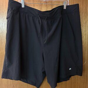 Russell Men's Athletic Shorts Black Drawstring Size 2XL Gently Used